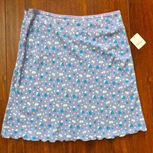 Free People Purple Floral Scalloped Mini Skirt